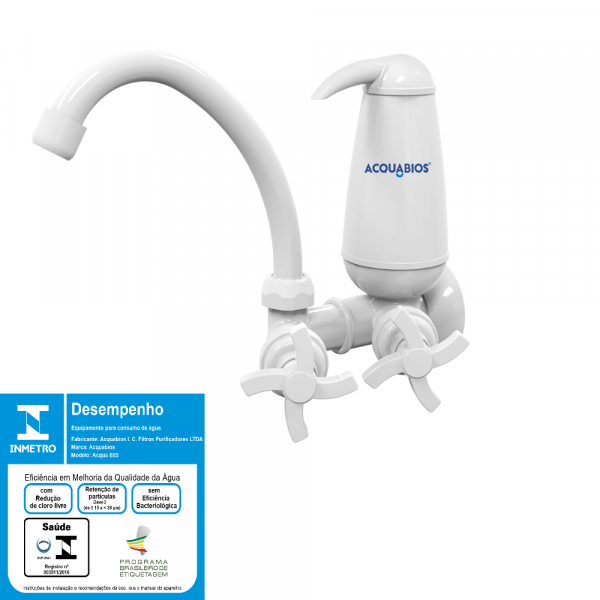 Torneira Filtro Bica Móvel Branca Quadriseta Acquabios