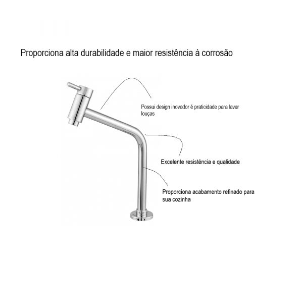 Torneira Para Bancada Água Quente/ Fria 1/2