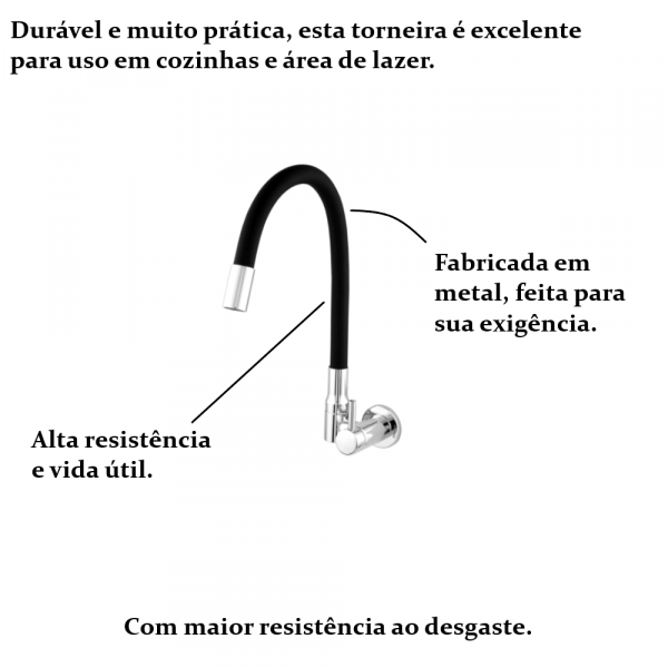 Torneira Giratória Cozinha para Parede Monreale 1/2