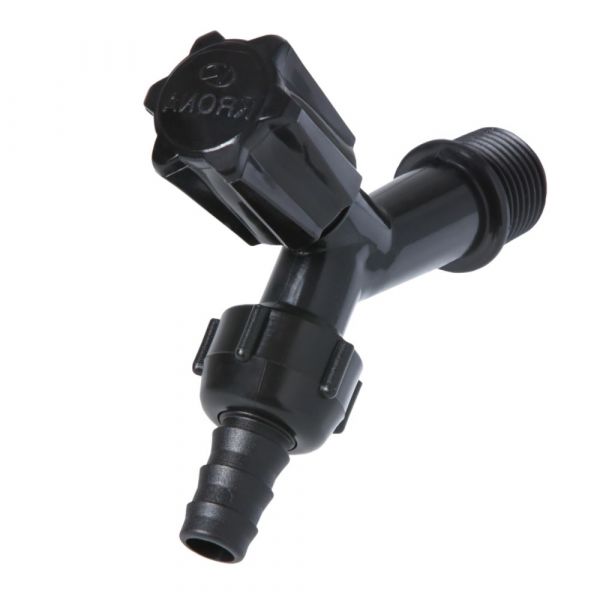 Torneira para Jardim Preta Slim 1/2 Pol. x 3/4 Pol. Krona