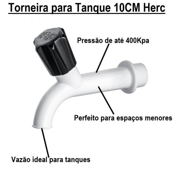 Torneira para Tanque 10CM Herc 