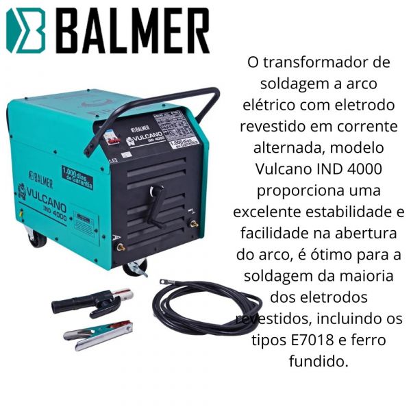 Transformador De Solda Vulcano Ind 4000 270a 380/440v Balmer