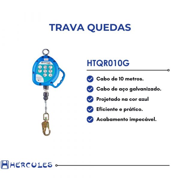 Trava Quedas Retrátil HTQR010G 10 Metros Hercules