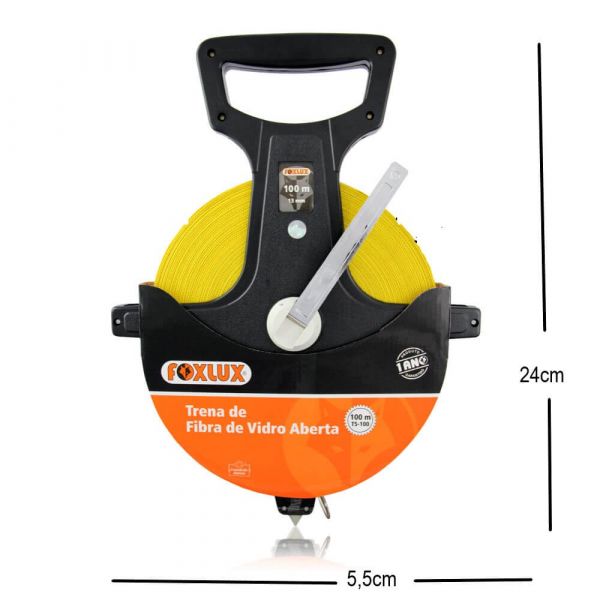 Trena De Fibra De Vidro Aberta 100mt Foxlux