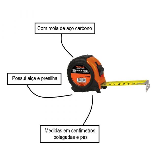 Trena Emborrachada de Alta Precisão 5 Metros- Famastil