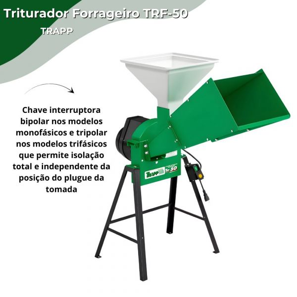 Triturador Forrageiro TRF-50 Monofásico 1,5CV NR-12 Trapp