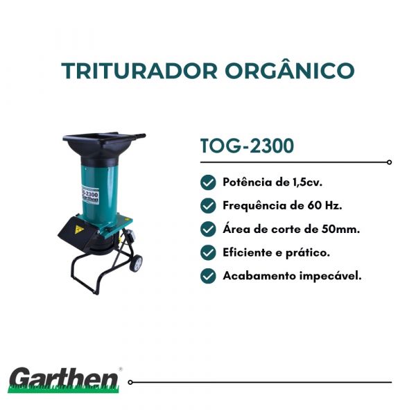 Triturador Orgânico TOG-2300 1,5cv Garthen