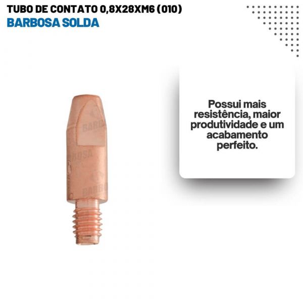 Tubo de Contato 0,8X28XM6 (010) Barbosa Solda