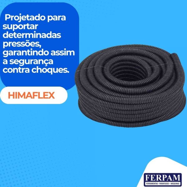 1 Metro de Tubo Duto Corrugado Preto Eletroduto 1.1/2” Himaflex