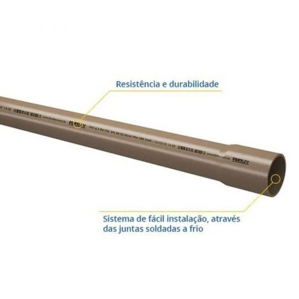 Tubo PVC Soldável 20mm x 6M  Fortlev