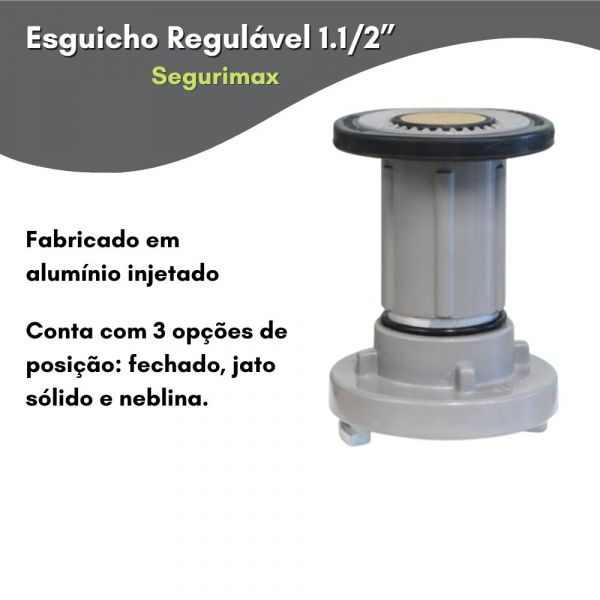 Esguicho Regulável 1.1/2” Alumínio Injetado Segurimax