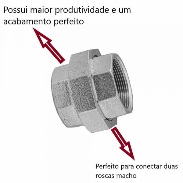 União Galvanizada Com Assento Cônico Em Bronze 1/2