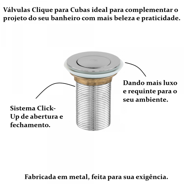 Válvula Clique Interno Redondo para Cuba 1