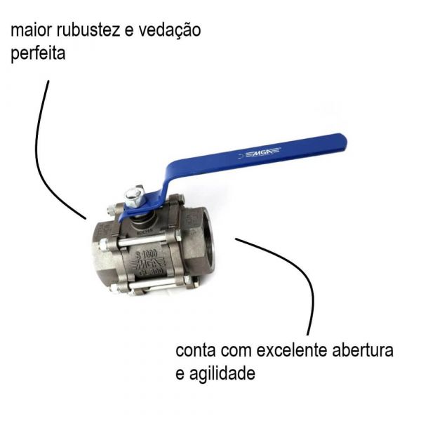 Válvula Esfera Tripartida S1000 2” BSP Mga