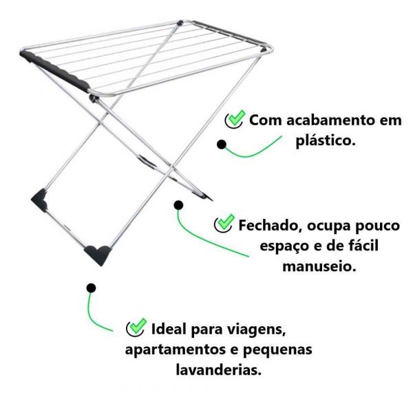 Varal De Chão Ibiza 1,21X0,56 Secalux