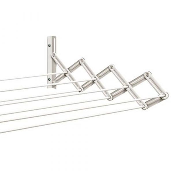 Varal Sanfonado Aço Branco 0,16m x 0,80m x 0,09m Secalux