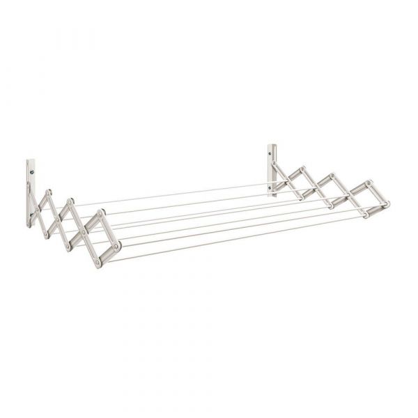 Varal Sanfonado Aço Branco 0,16m x 0,80m x 0,09m Secalux