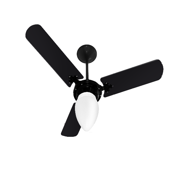 Ventilador de Teto Preto com Globo Fechado- Venti Delta