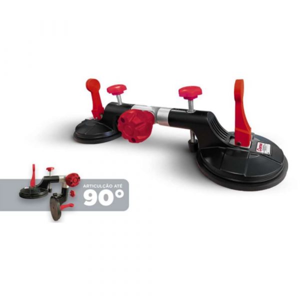 Ventosa Dupla Articulada 90° Capacidade 100kg Cortag