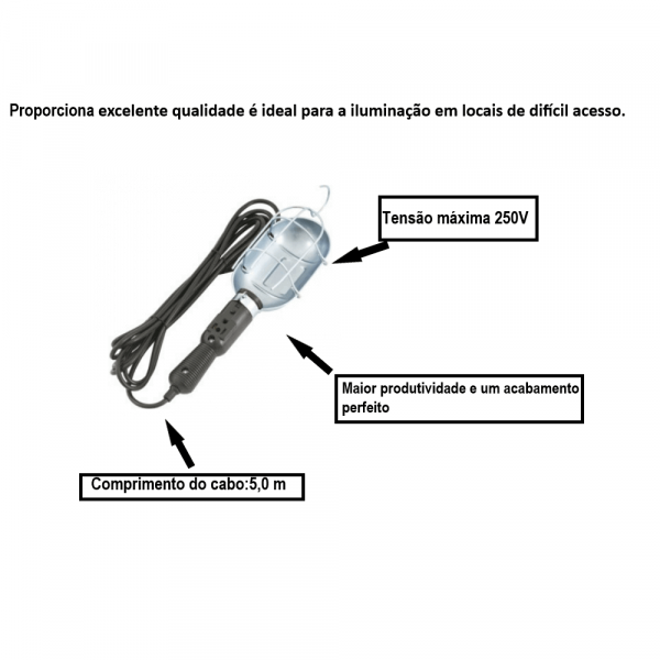 Cordão De Luz Pendente Com Pino Vonder